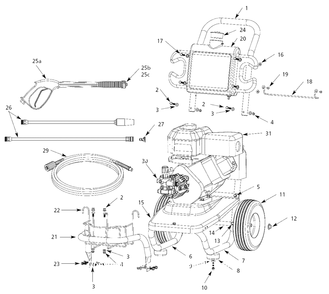 Pressure-Washer Parts Diagram and Parts List for PW2458H2  Campbell Hausfeld Pressure Washer